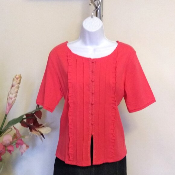 NWT Womens Summer Tunic Tops Short Sleeve Scoop Neck Casual Loose Blouse M 8 10 - Picture 1 of 9